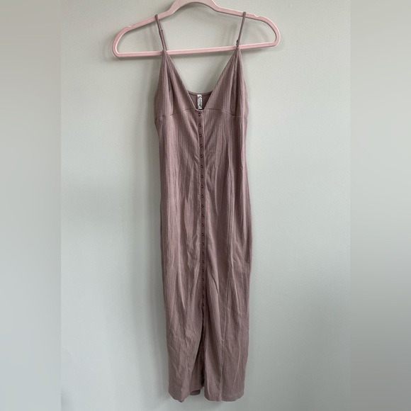 Mauve Make It Snappy Midi Slip Dress by Intimately Free People - Picture 4 of 14